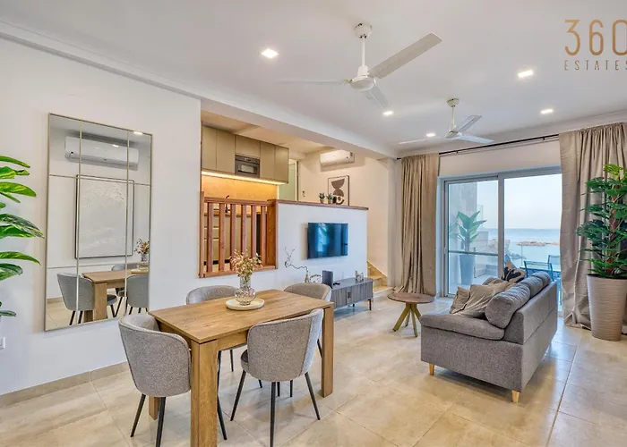 Apartment 2br Seafront Elegance With Balcony & Sea Views By 360 Estates *